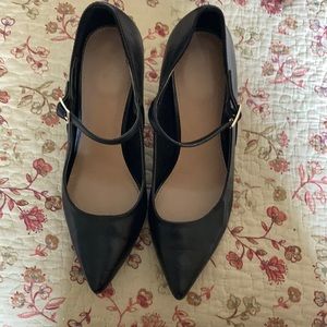 Black 3 inch dress heels with strap